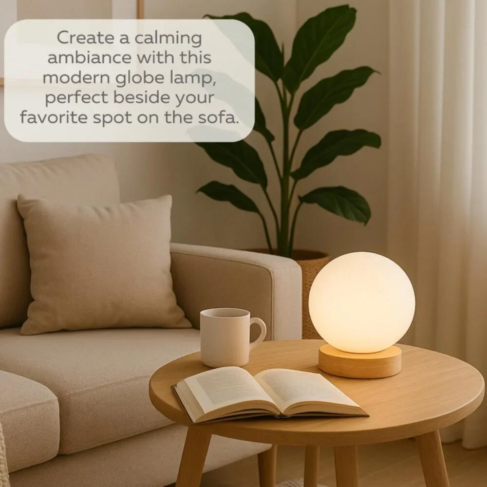 Glass Globe Light with LED Bulb - B